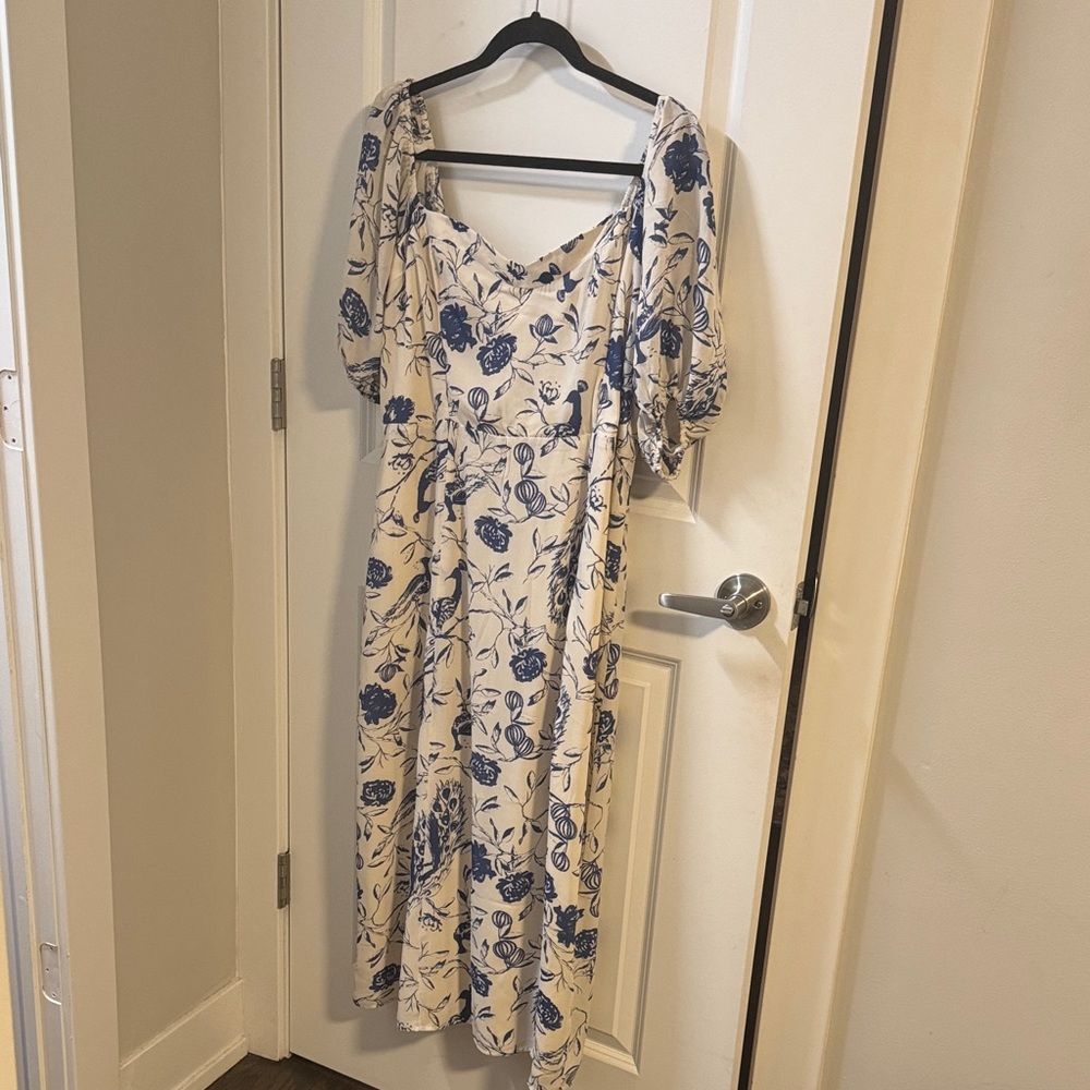 Abercrombie and Fitch Floral Blue and White Dress